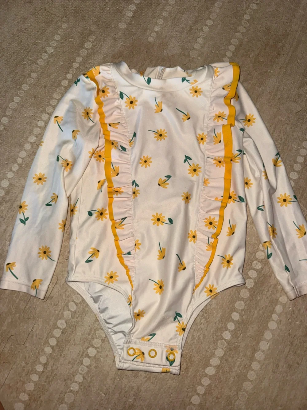Tucker + Tate White Floral Long-Sleeve Kids Swim